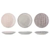 Bloomingville Maya Teller, Violett, Steingut 3er-Set