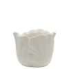Chic Antique Fayence Blumentopf mit Blätter
