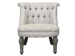 Chic Antique Franz. Sessel in Leinenstoff