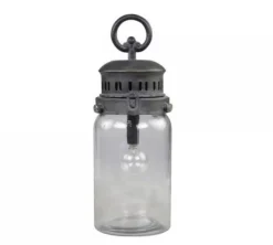 Chic Antique Französische Stalllaterne inkl. Birne und Timer