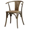 Chic Antique Französischer Essstuhl Flechtsitz