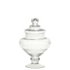 Chic Antique Glasgefäß mit Deckel auf Fuß