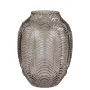 Chic Antique Glasvase mit Blattmuster