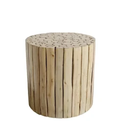 Chic Antique Hocker aus Eukalyptusholz