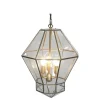 Chic Antique Kronleuchter Antik Messing mit Glas
