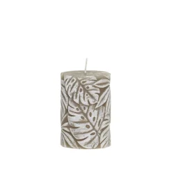 Chic Antique Macon Stumpenkerze mit Blattmuster