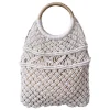 Chic Antique Netztasche gehäckelt mit Rattanhenkel