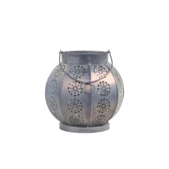 Chic Antique Runde Laterne mit Muster aus Eisen