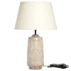 Chic Antique Tischlampe mit Holzfuss und Lampenschirm