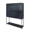 Chic Antique Vitrinenschrank mit 3 Türen und Regalen