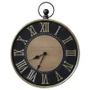 Chic Antique Wanduhr antik schwarz, messingfarben