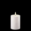 Deluxe Homeart LED Real Flame Outdoor Stumpenkerze weiß