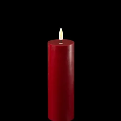 Deluxe Homeart LED Stumpenkerze Real Flame bordeaux
