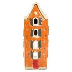 Det Gamle Apotek Lichthaus Keramikhaus altes Stadthaus orange