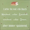IB Laursen Metallschild Liebe ist wie ein Buch