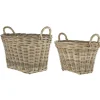 IB Laursen Rattan Korbsatz oval mit Henkeln