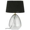 IB Laursen Tischlampe Kairo Glas mit Juteschirm