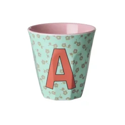RICE Buchstaben-Becher mit Blumen Medium