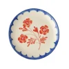 RICE Keramik Kuchenteller Handgemalt Vintage Flower