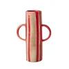 RICE Keramik Vase Rote Streifen