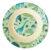 RICE Melamin tiefer Kinderteller Dinosaurs Print